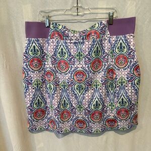 Lady Hagen Purple and Blue Patterned Skort